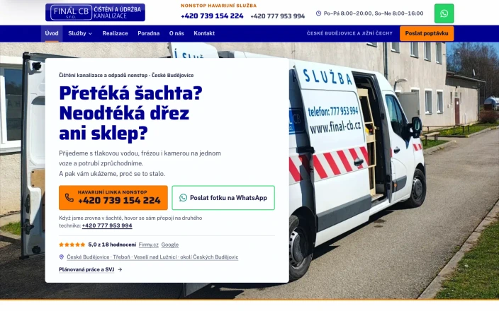 FINÁL CB čištění kanalizace, nový web