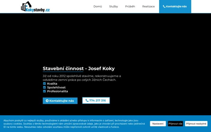 Stavební činnost Josef Koky, starý web