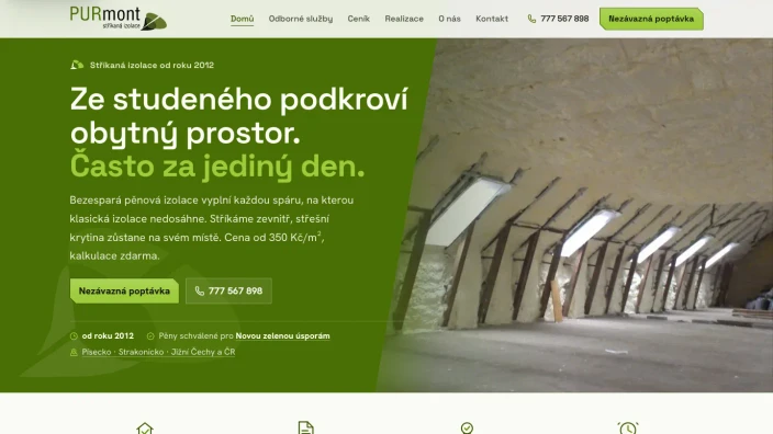 PURmont stříkaná izolace