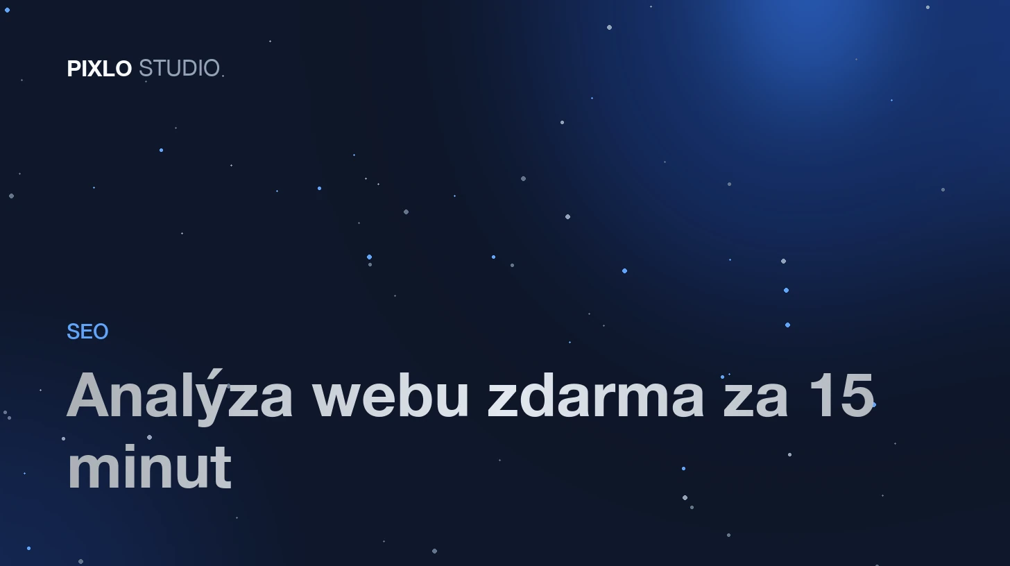 Analýza webu zdarma: 15minutový checklist na obrazovce notebooku s výsledky rychlosti a indexace webu