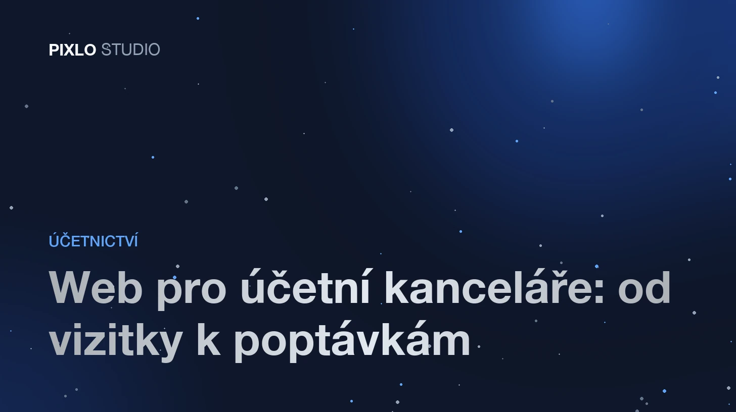 Moderní web účetní kanceláře s přehledem služeb, ceníkem a kontaktním formulářem